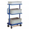 Chariot porte-bacs supports fixes 3 bacs