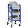 Chariot porte-bacs supports inclinables réglables 3 bacs 