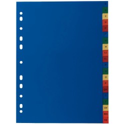 Intercalaires A4 carton couleur alpha