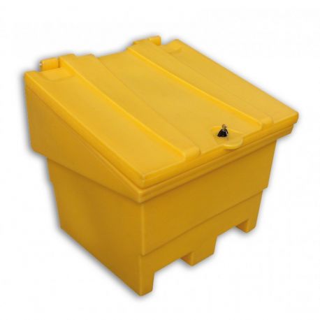 COFFRE A SABLE JAUNE AVEC PASSAGE DE FOURCHE 250L