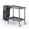 SERVANTE 2 PLATEAUX AVEC COLLECTEUR DE DÉCHETS