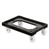 SOCLE 4 ROUES PIVOTANTES - CHAPE INOX