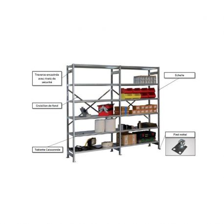 Rayonnnage 1250x500x2250mm sur 6 niveaux