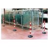 Kit de 2 poteaux plastique avec socle et chaines rouge et blanc 
