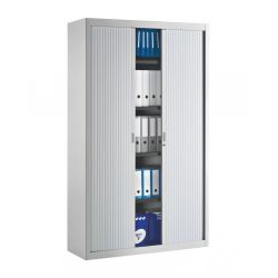 Armoire haute à rideau L120X P45X H200 4 etagères