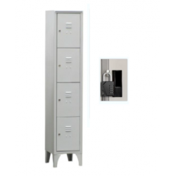 Vestiaire 4 casiers 38 cm a cles Gris