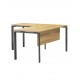 Bureau Chêne Piétement alu en L 160x80cm