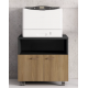 Meuble mobile pour copieur portes battantes
